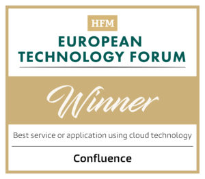 HFM EU Tech Forum Winner Best Service using cloud tech - Confluence (Logo)