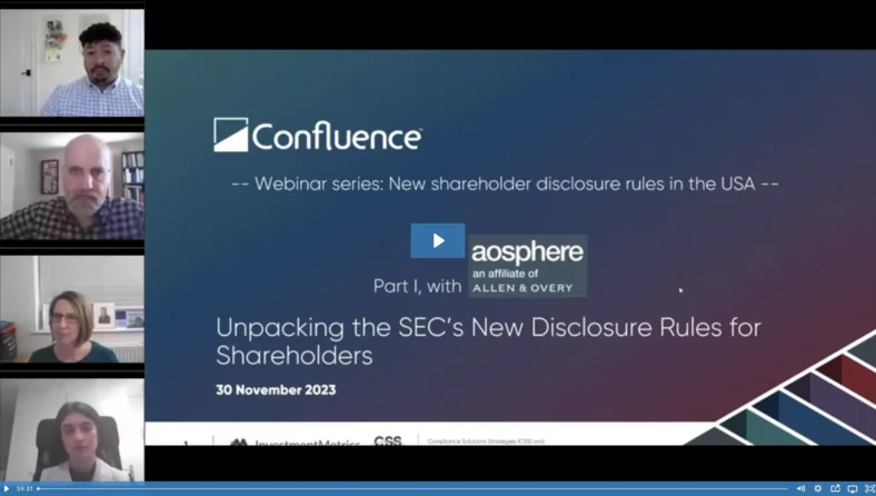 Unpacking the SEC’s New Disclosure Rules for Shareholders webinar